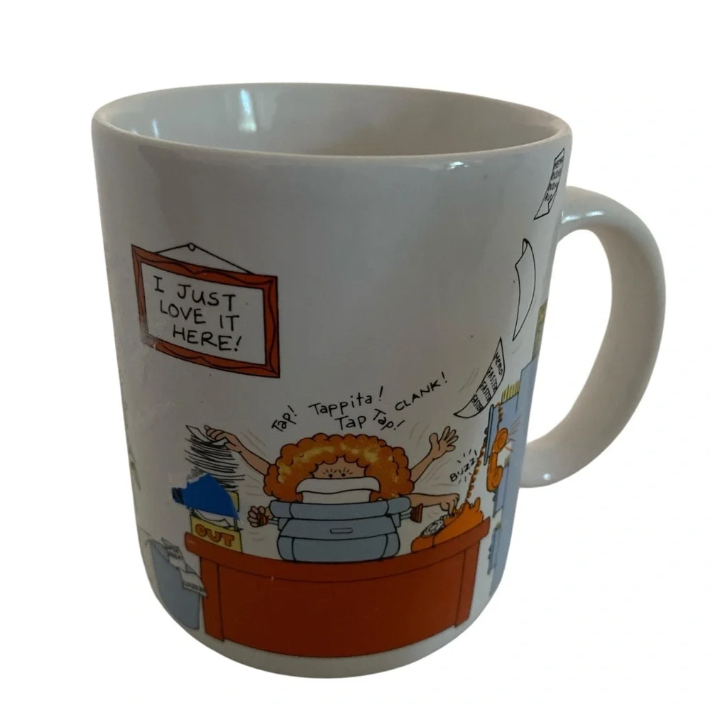 Hallmark Cartoon Office Mug - White and Blue - Picture 1 of 3
